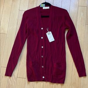 Vintage New with Tags Cesar Burgundy Cardigan Sweater Made in Italy